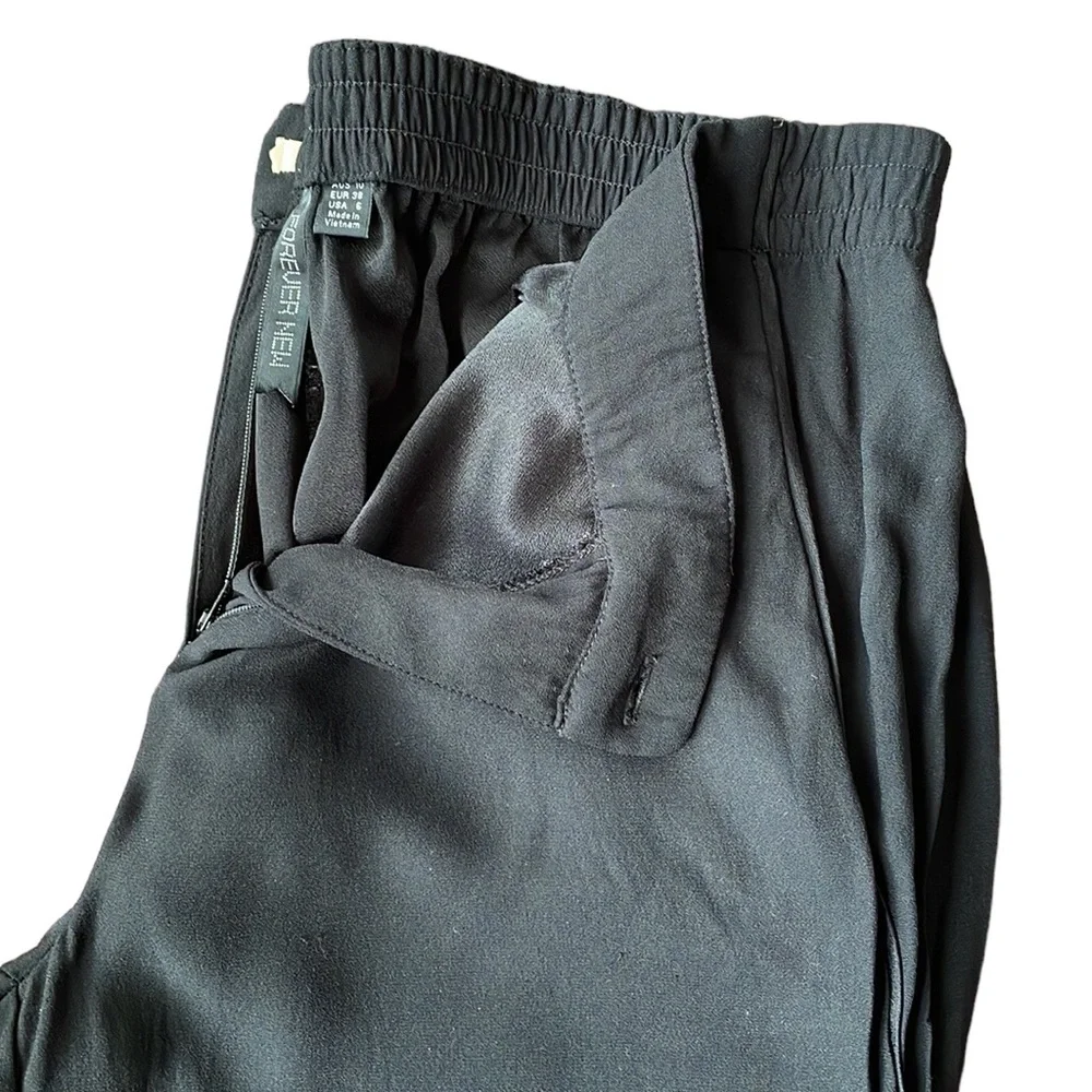 FOREVER NEW Sz10 black slacks with elastic waistband - Picture 3 of 10